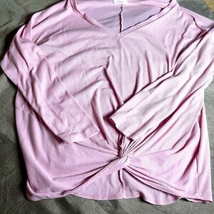 ➕Waffle Weave Top (Pink). Size L